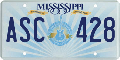 MS license plate ASC428
