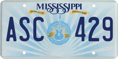 MS license plate ASC429