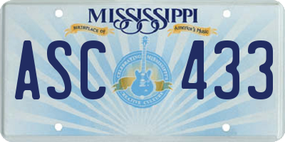 MS license plate ASC433