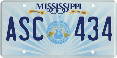 MS license plate ASC434