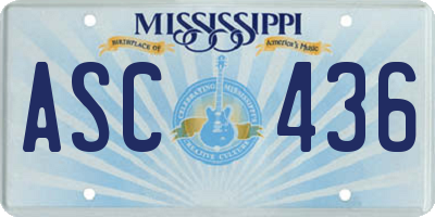 MS license plate ASC436