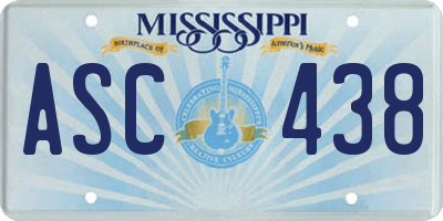 MS license plate ASC438