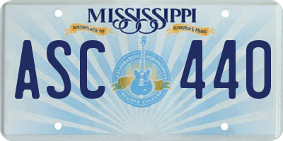 MS license plate ASC440