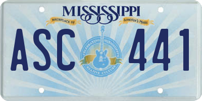 MS license plate ASC441