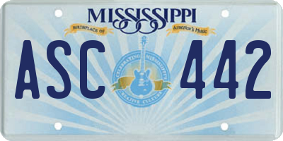 MS license plate ASC442