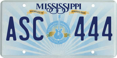 MS license plate ASC444