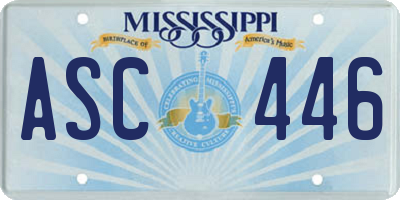 MS license plate ASC446