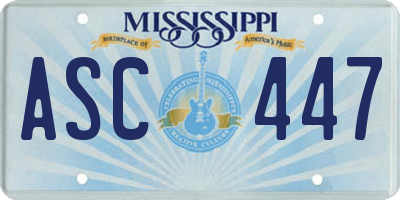 MS license plate ASC447