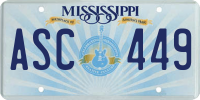 MS license plate ASC449