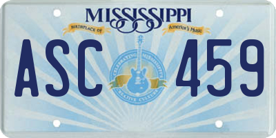 MS license plate ASC459