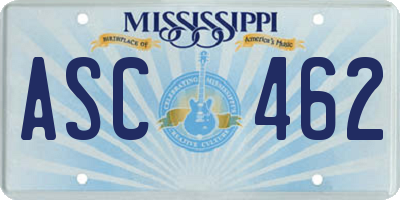 MS license plate ASC462