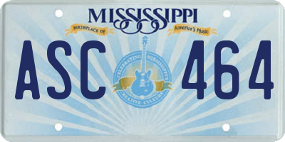 MS license plate ASC464