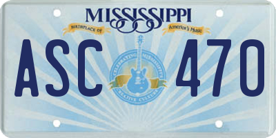 MS license plate ASC470
