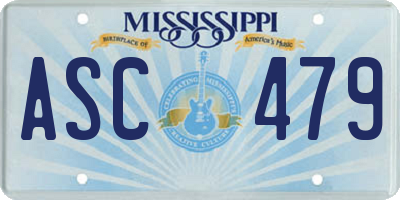 MS license plate ASC479