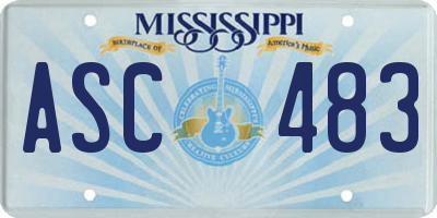 MS license plate ASC483