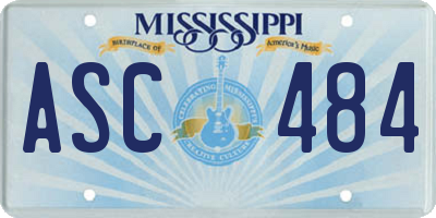 MS license plate ASC484