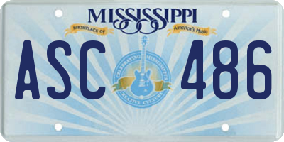 MS license plate ASC486