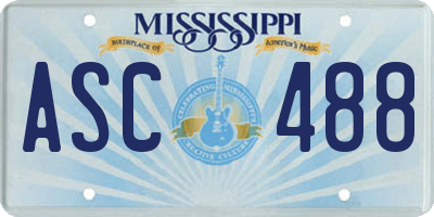 MS license plate ASC488