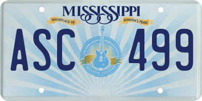 MS license plate ASC499