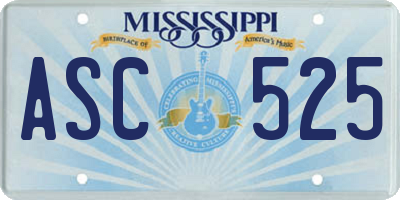 MS license plate ASC525