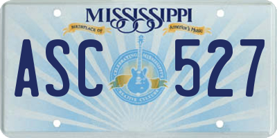 MS license plate ASC527