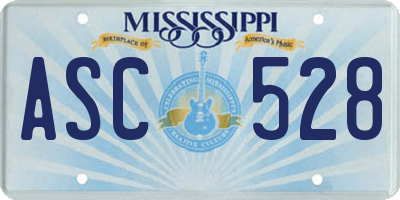 MS license plate ASC528
