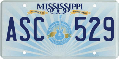 MS license plate ASC529