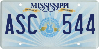 MS license plate ASC544