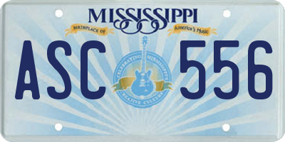 MS license plate ASC556