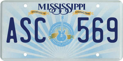 MS license plate ASC569