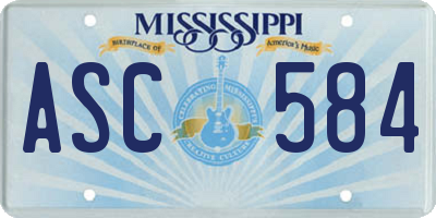 MS license plate ASC584