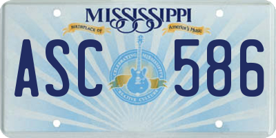MS license plate ASC586