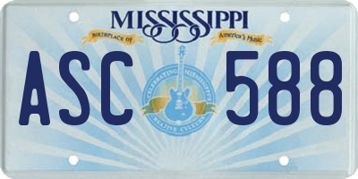MS license plate ASC588