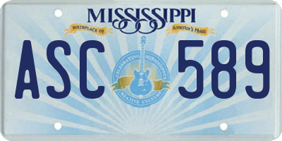 MS license plate ASC589