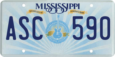 MS license plate ASC590
