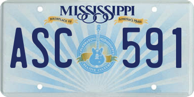 MS license plate ASC591