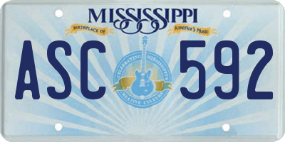 MS license plate ASC592
