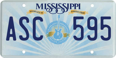 MS license plate ASC595