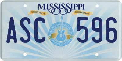 MS license plate ASC596