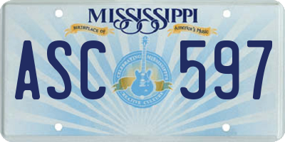 MS license plate ASC597
