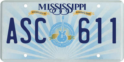 MS license plate ASC611