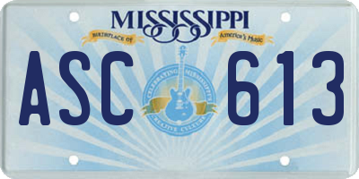 MS license plate ASC613