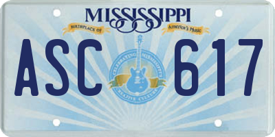 MS license plate ASC617