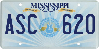 MS license plate ASC620