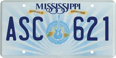 MS license plate ASC621