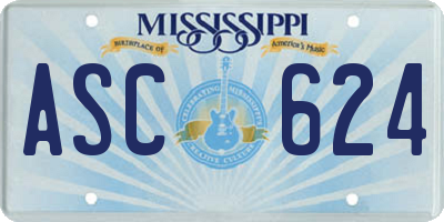 MS license plate ASC624