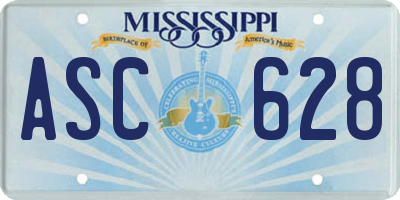 MS license plate ASC628