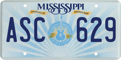 MS license plate ASC629