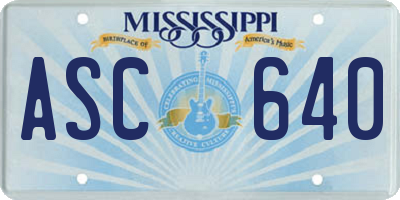 MS license plate ASC640