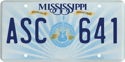 MS license plate ASC641